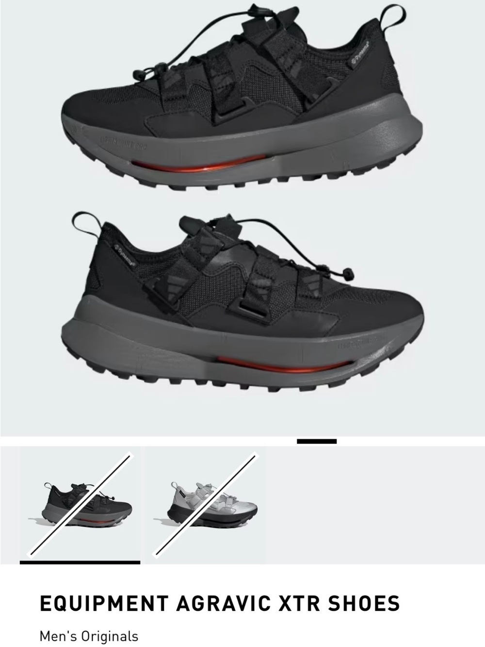 adidas Equipment Agravic XTR Men's Black and Gray Trail Sneakers
